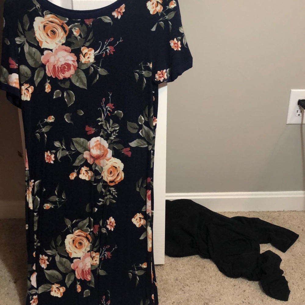 Navy floral dress